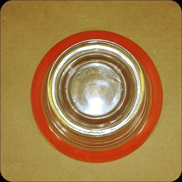 Glass Dish Bowl Nut Candy Dish Orange Gold Painted Collectible Vintage - Picture 4 of 6